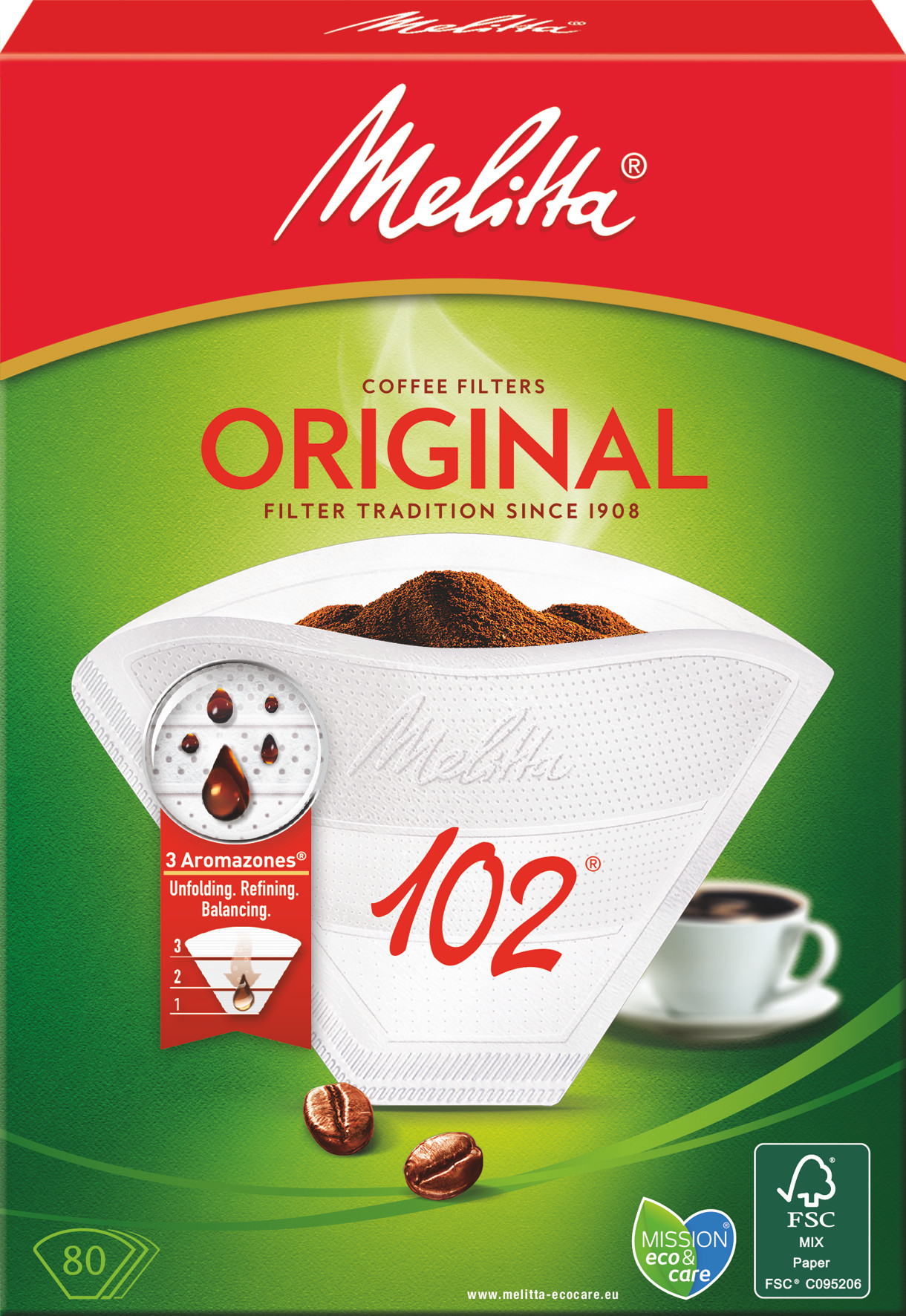 Melitta Kaffefilter 102 Vita 80-pack