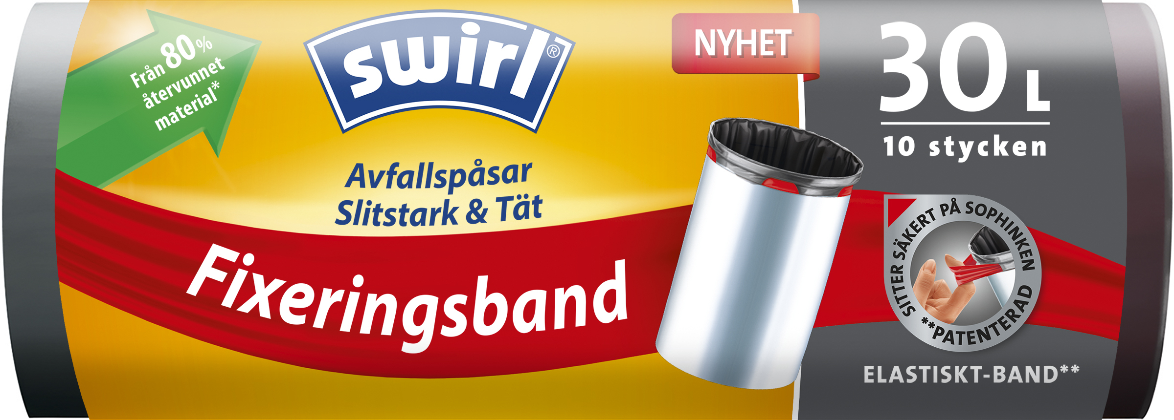 Swirl Avfallspåse Elastiskt Fixband 30 liter