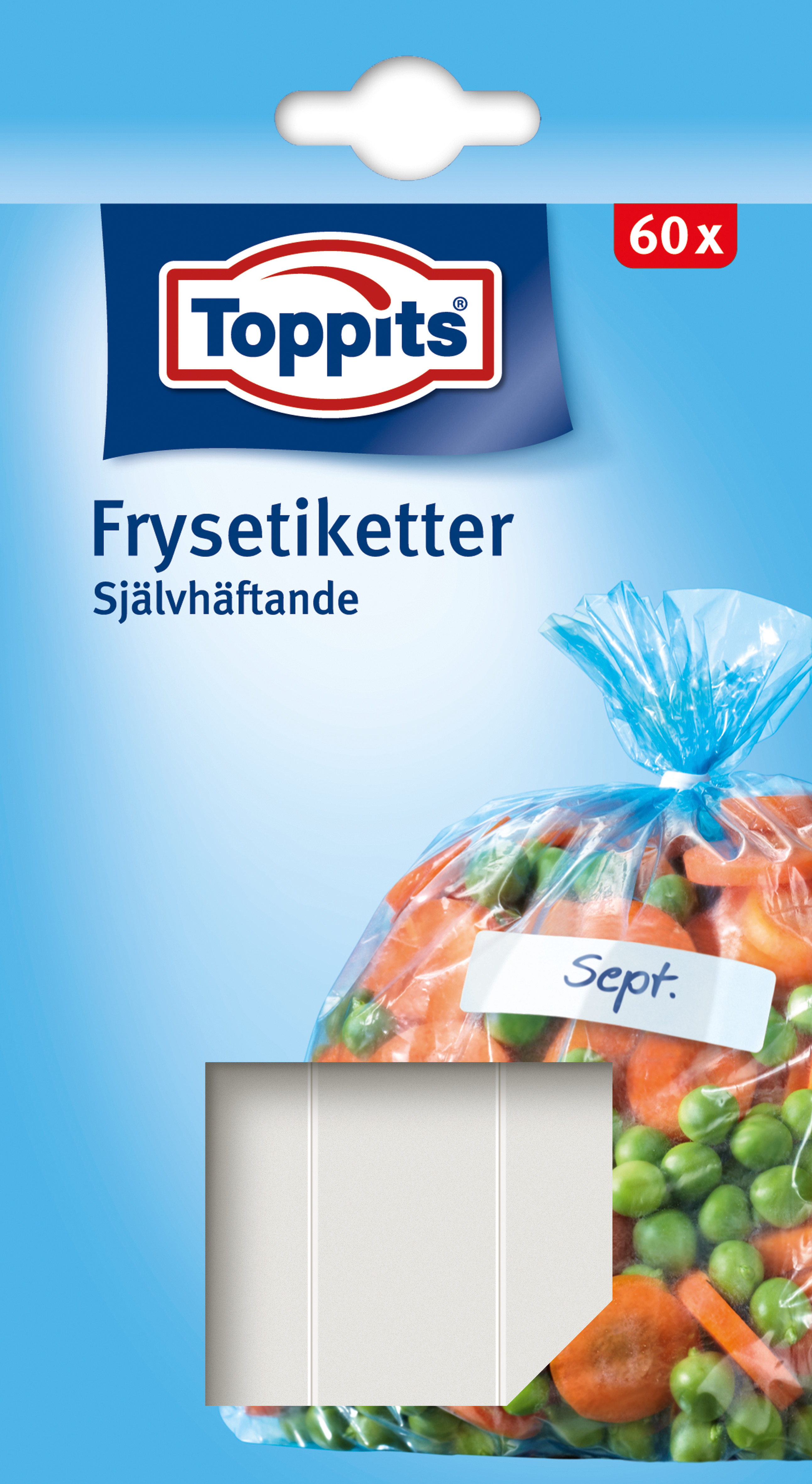 Toppits Frysetiketter Vita 60-pack