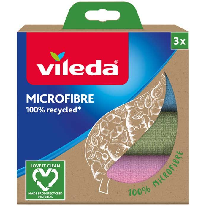 Vileda Microfibre 100% Recycled Cloth 3-pack