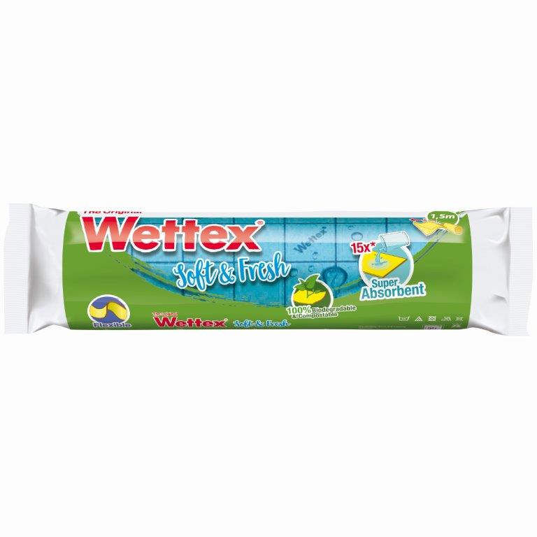 Wettex Soft & Fresh Role Lime/Blå 1,5 m