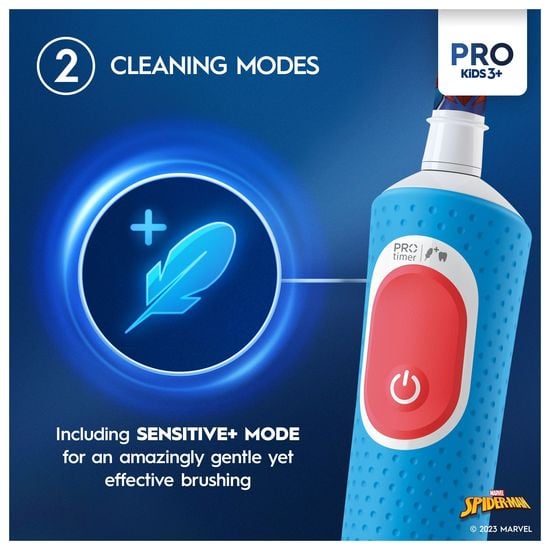 Oral-B Pro Kids Spider-Man Eltandborste för Barn Designed By Braun