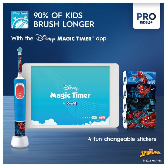 Oral-B Pro Kids Spider-Man Eltandborste för Barn Från 3 år