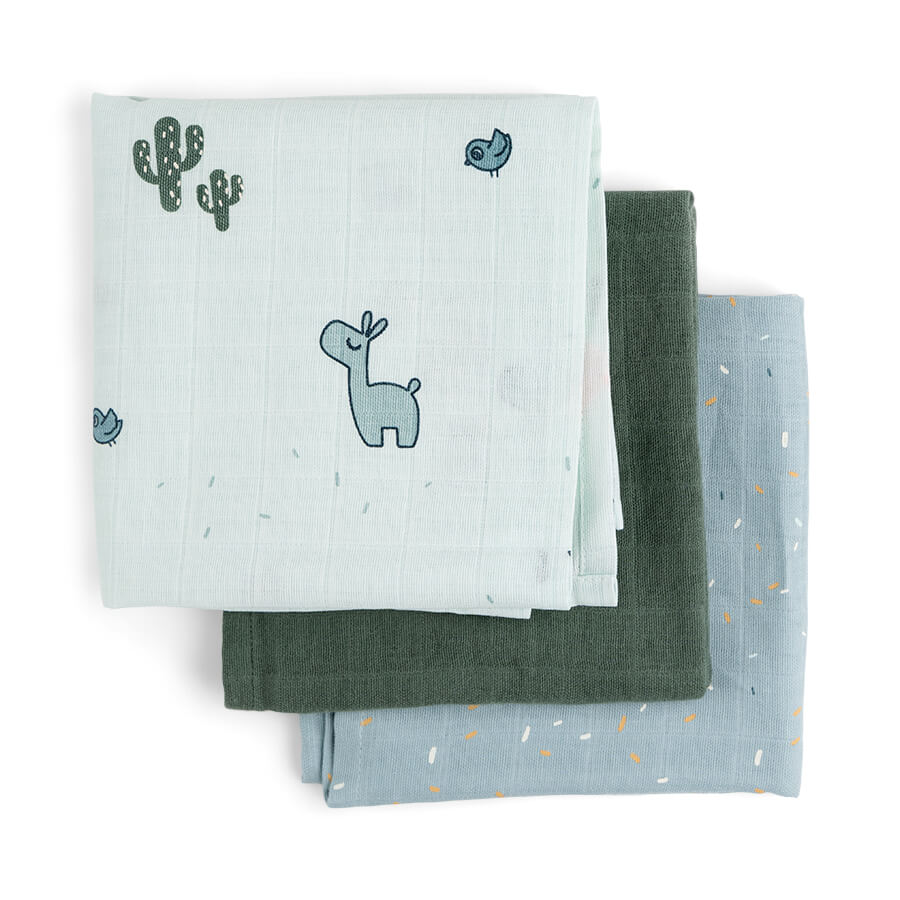 Done by Deer Muslindukar GOTS Lalee Blue 3-pack