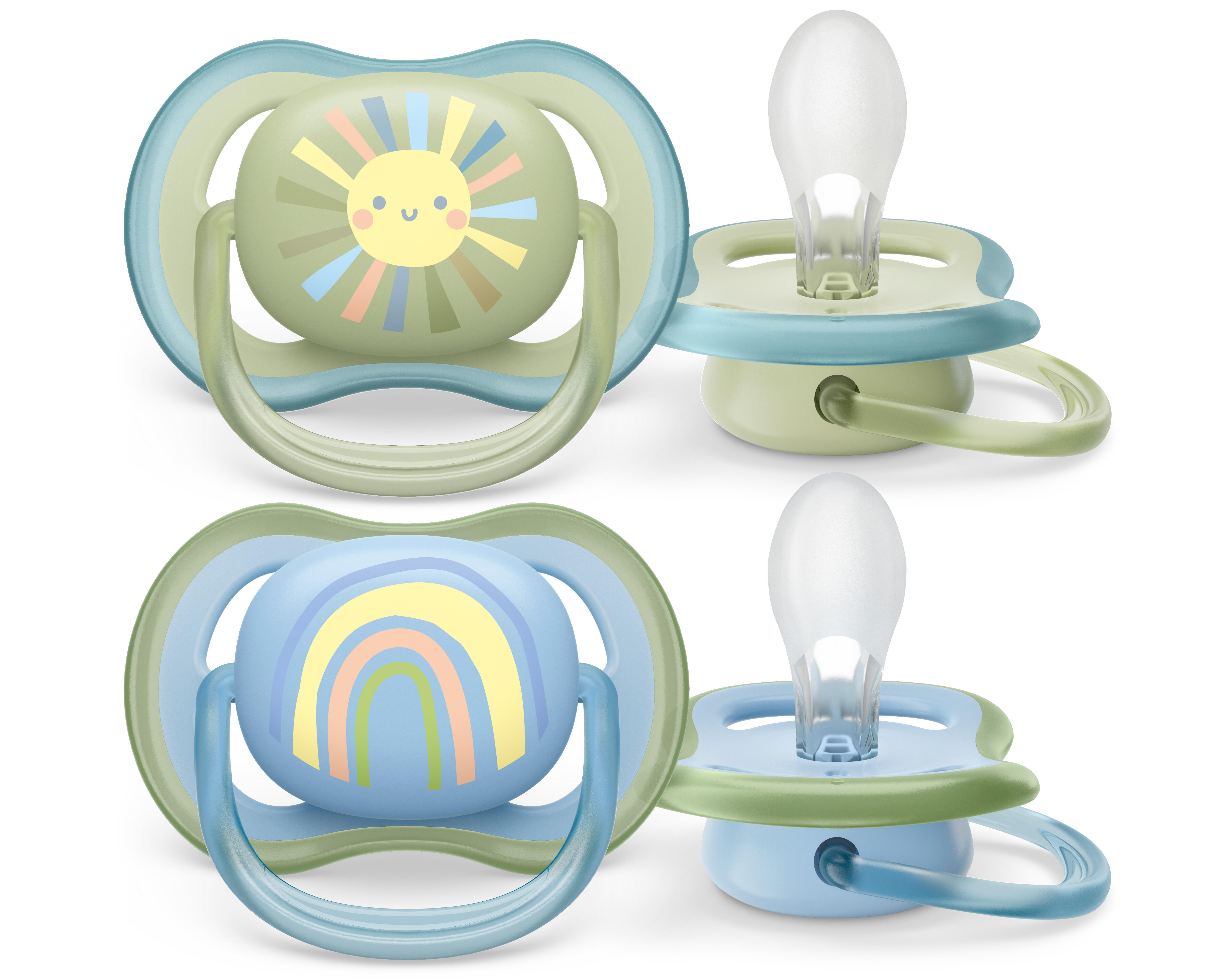Philips Avent Ultra Air Napp 0-6 m Ljusblå/Grön 2 st