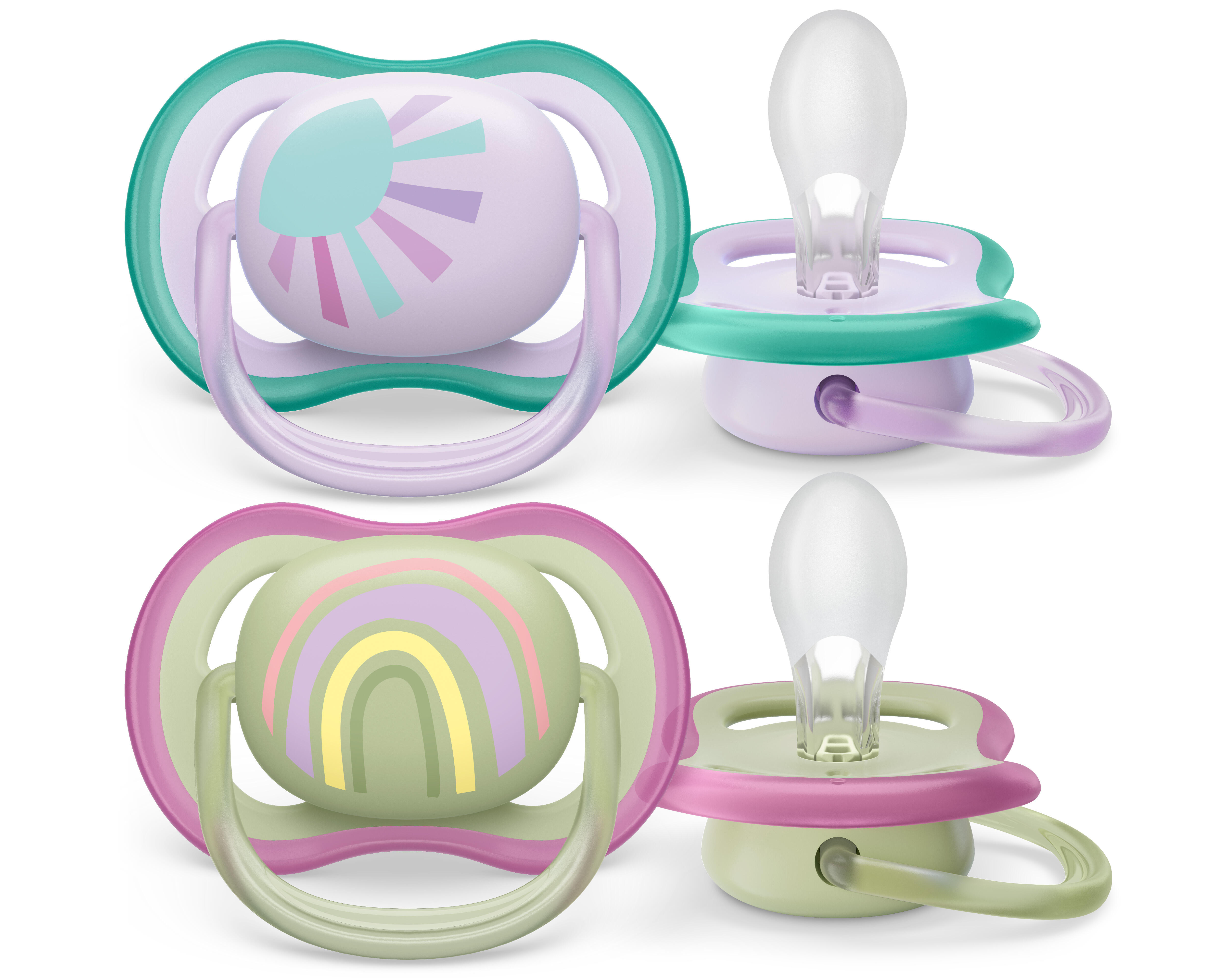 Philips Avent Ultra Air Napp 0-6 m Lila/Grön 2 st