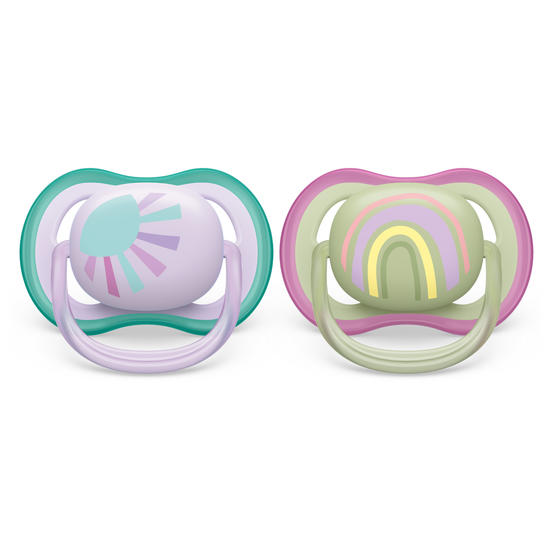 Philips Avent Ultra Air Napp 0-6 m Lila/Grön 2 st