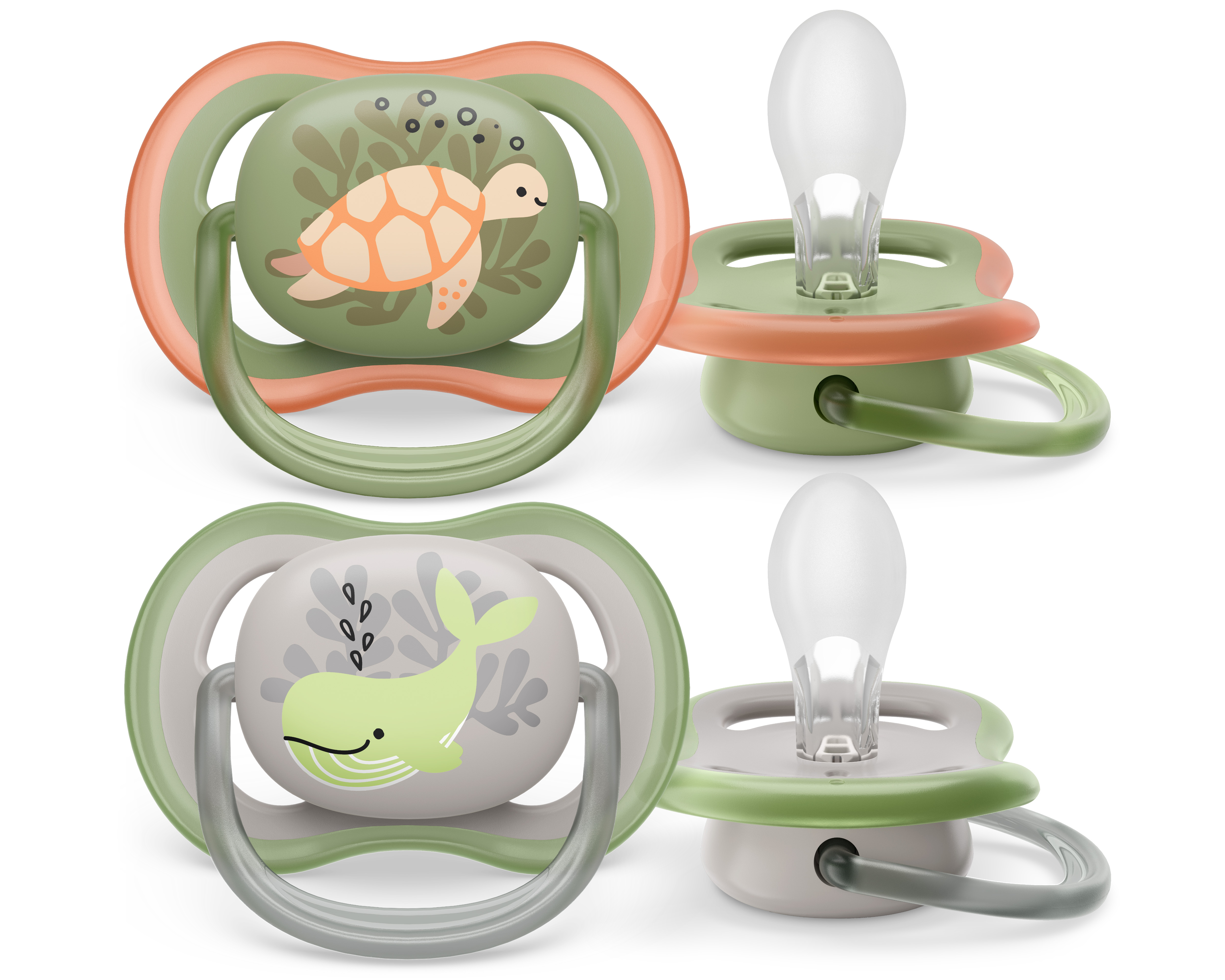 Philips Avent Ultra Air Napp 6-18 månader Grå/Grön 2-pack