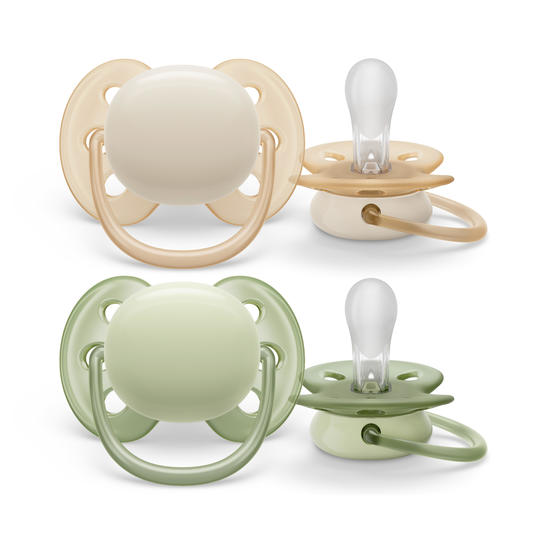 Philips Avent Ultra Soft Napp 0-6m Grön/Beige 2 st