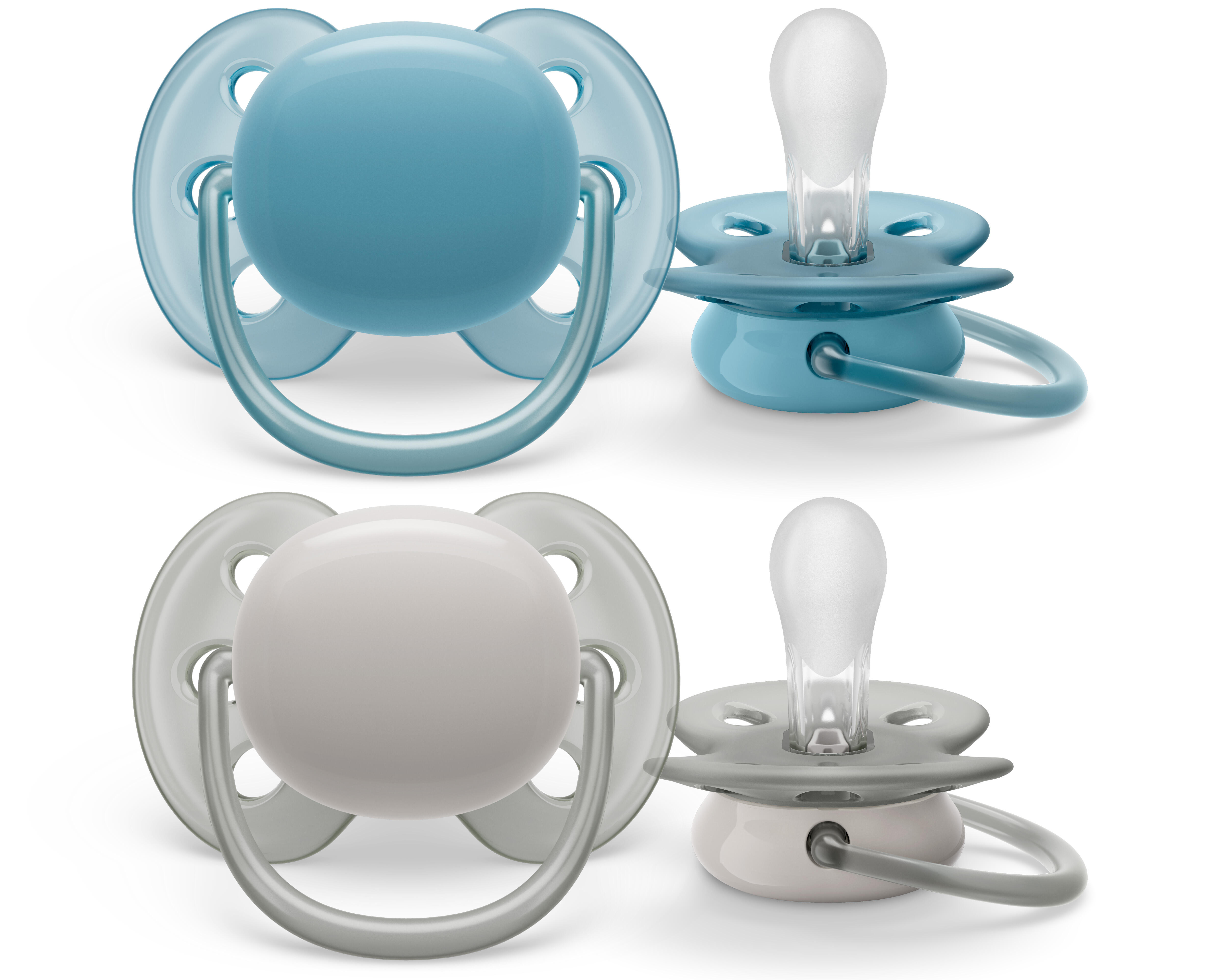 Philips Avent Ultra Soft Napp 6-18 mån Turkos/Grå 2-pack