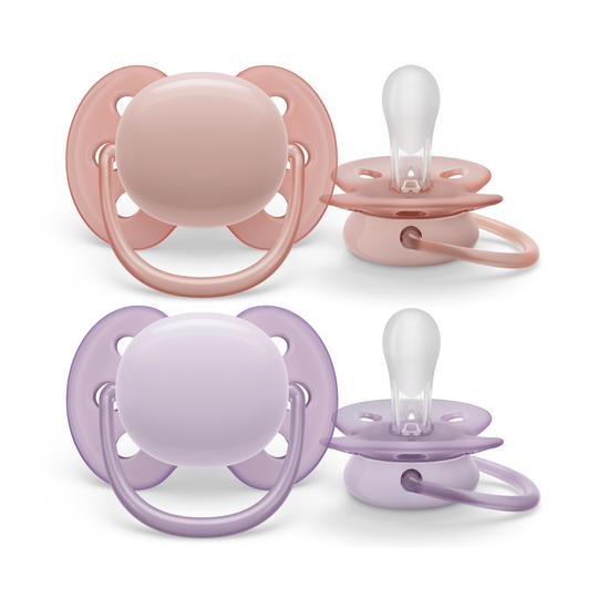 Philips Avent Ultra Soft Napp 0-6m Rosa/Lila 2 st