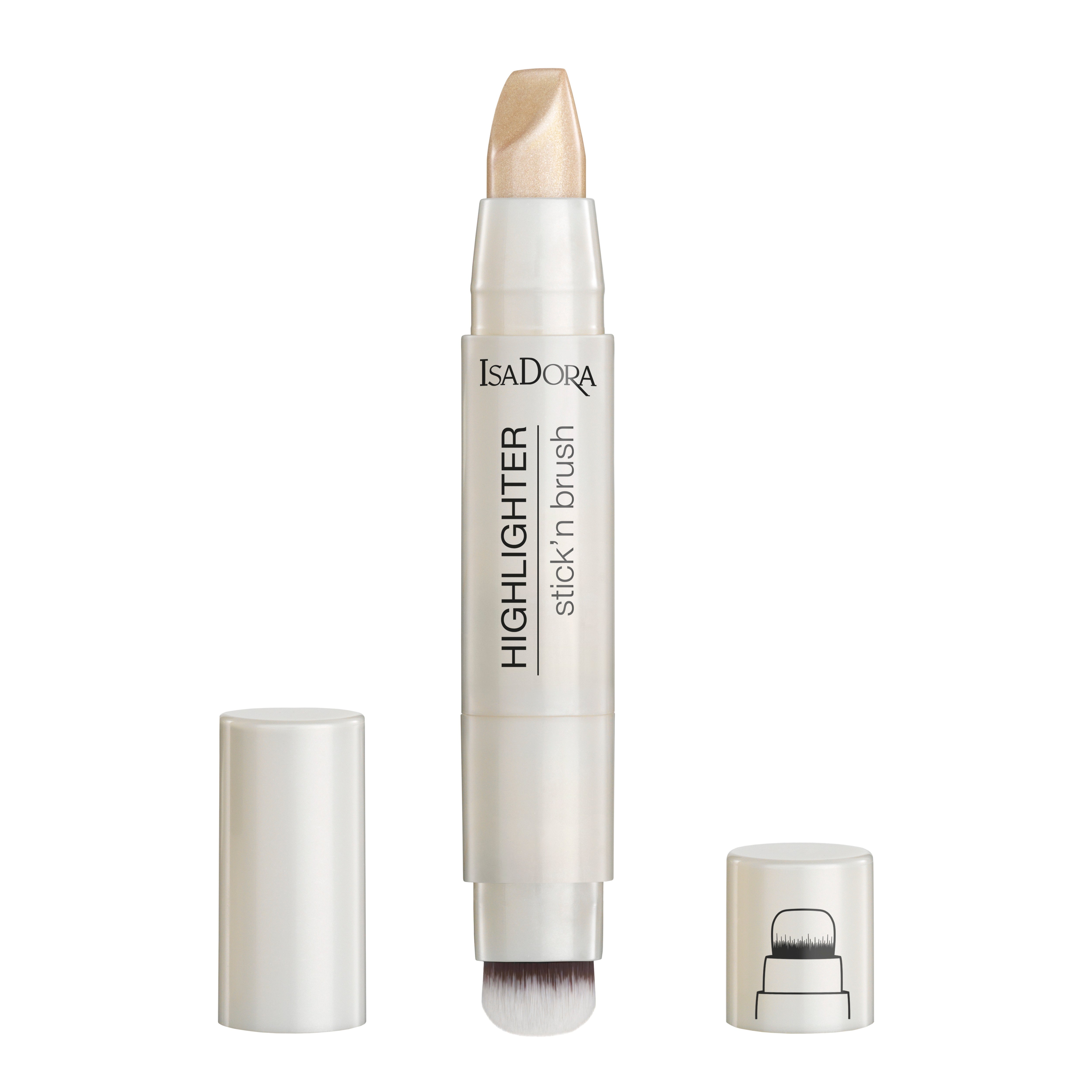IsaDora Highlighter Stick'n Brush Sparkling Beige 3,6 g