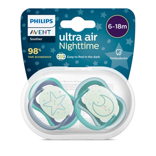 Philips Avent Ultra Air Nattnapp 6-18m Blå/Grön 2 st