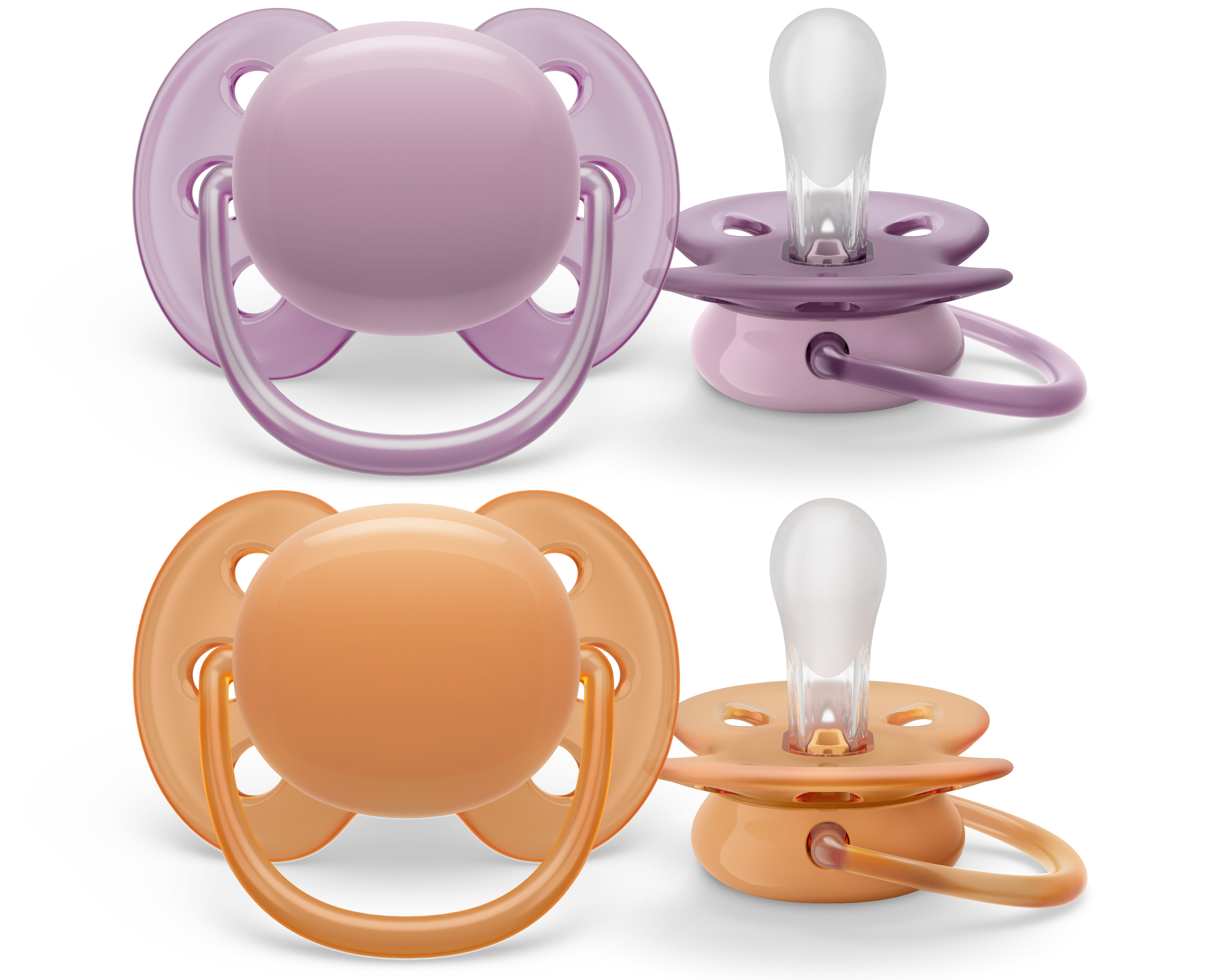 Philips Avent Ultra Soft Napp 6-18 mån Orange/Lila 2-pack