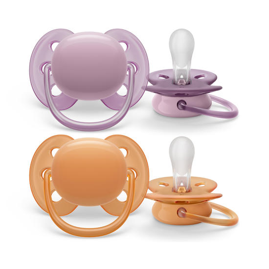 Philips Avent Ultra Soft Napp 6-18 mån Orange/Lila 2-pack
