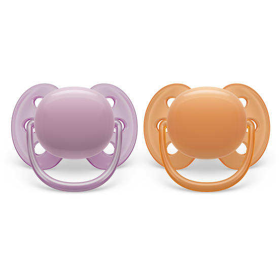 Philips Avent Ultra Soft Napp 6-18 mån Orange/Lila 2-pack