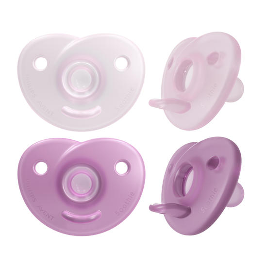Philips Avent Curved Soothie 0-6 m Rosa/Ljusrosa 2 st