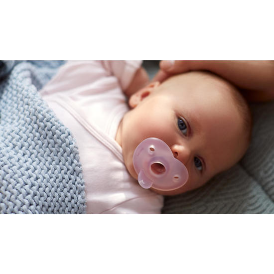 Philips Avent Curved Soothie 0-6 m Rosa/Ljusrosa 2 st