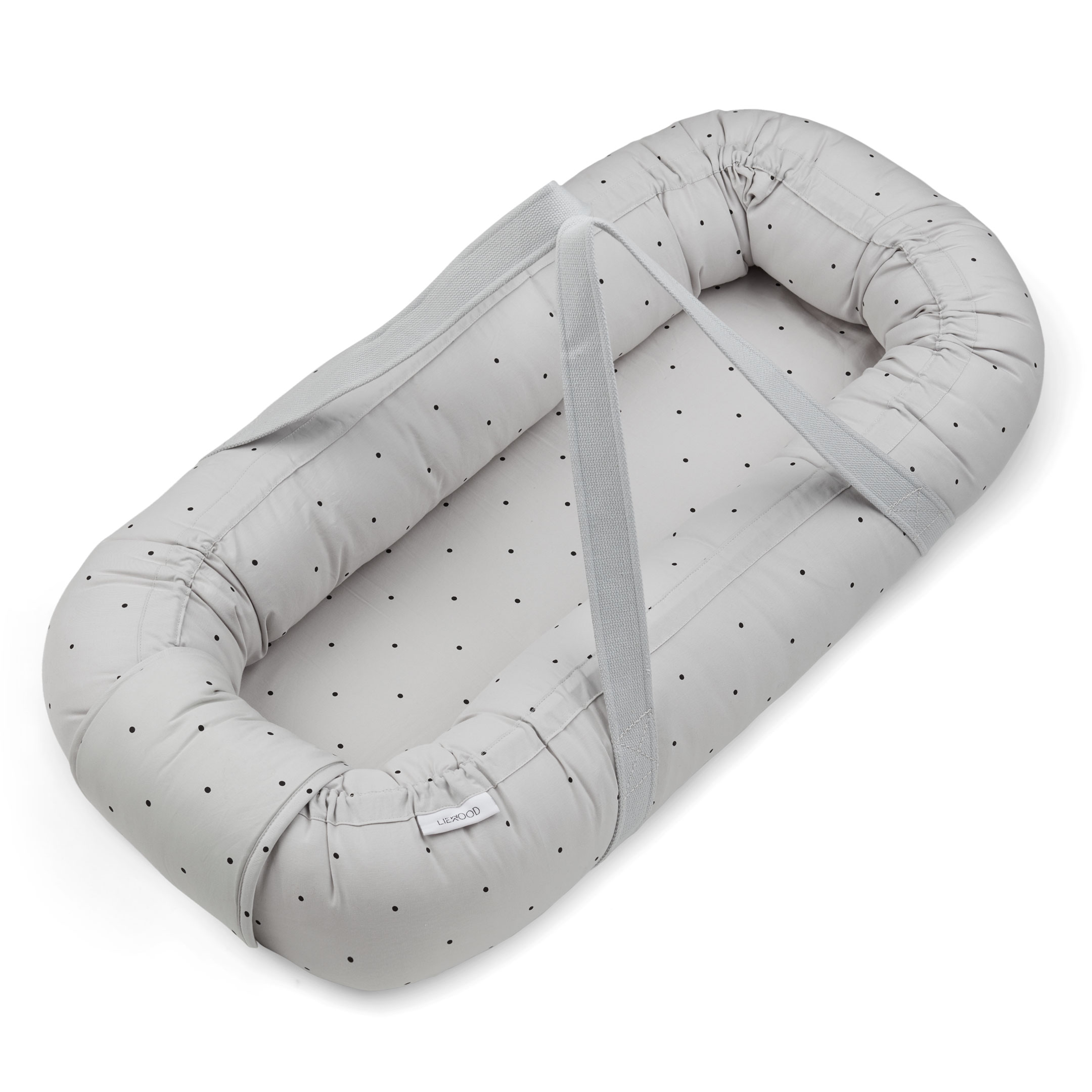 LIEWOOD Gro Babynest Classic Dot Dumbo Grey