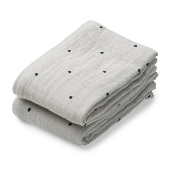 LIEWOOD Lewis Muslinfilt 65x65 Dumbo Grey 2-pack