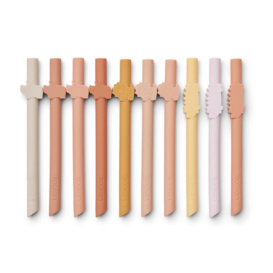 LIEWOOD Badu Sugrör Safari Rose 10-pack