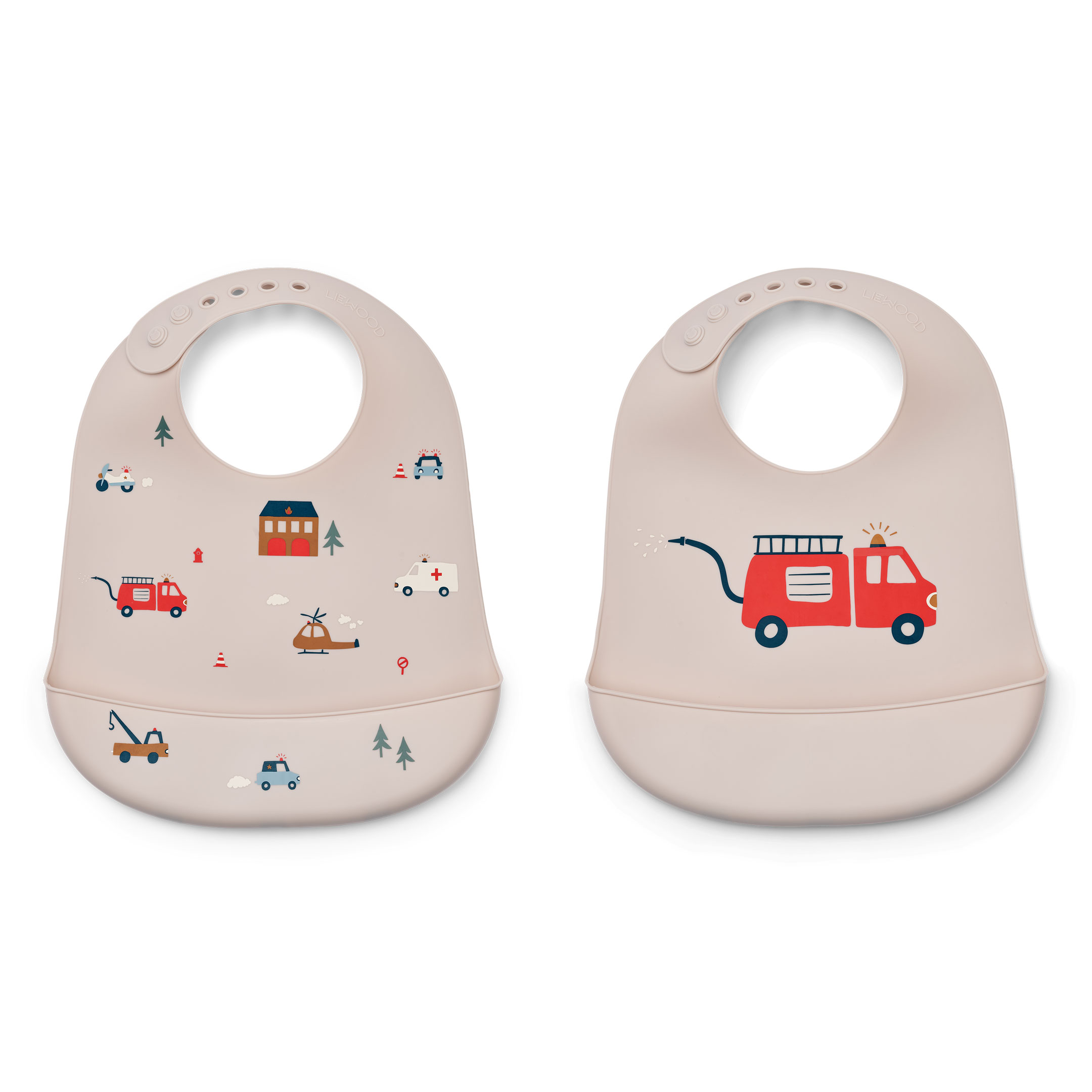 LIEWOOD Tilda Silikonhaklappar Emergency Vehicle 2-Pack
