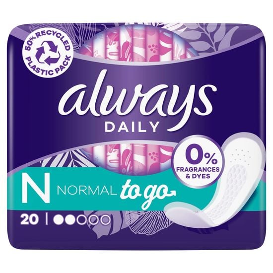 Always Daily Fresh Normal Trosskydd 0% Parfymer och Färgämnen 20 st