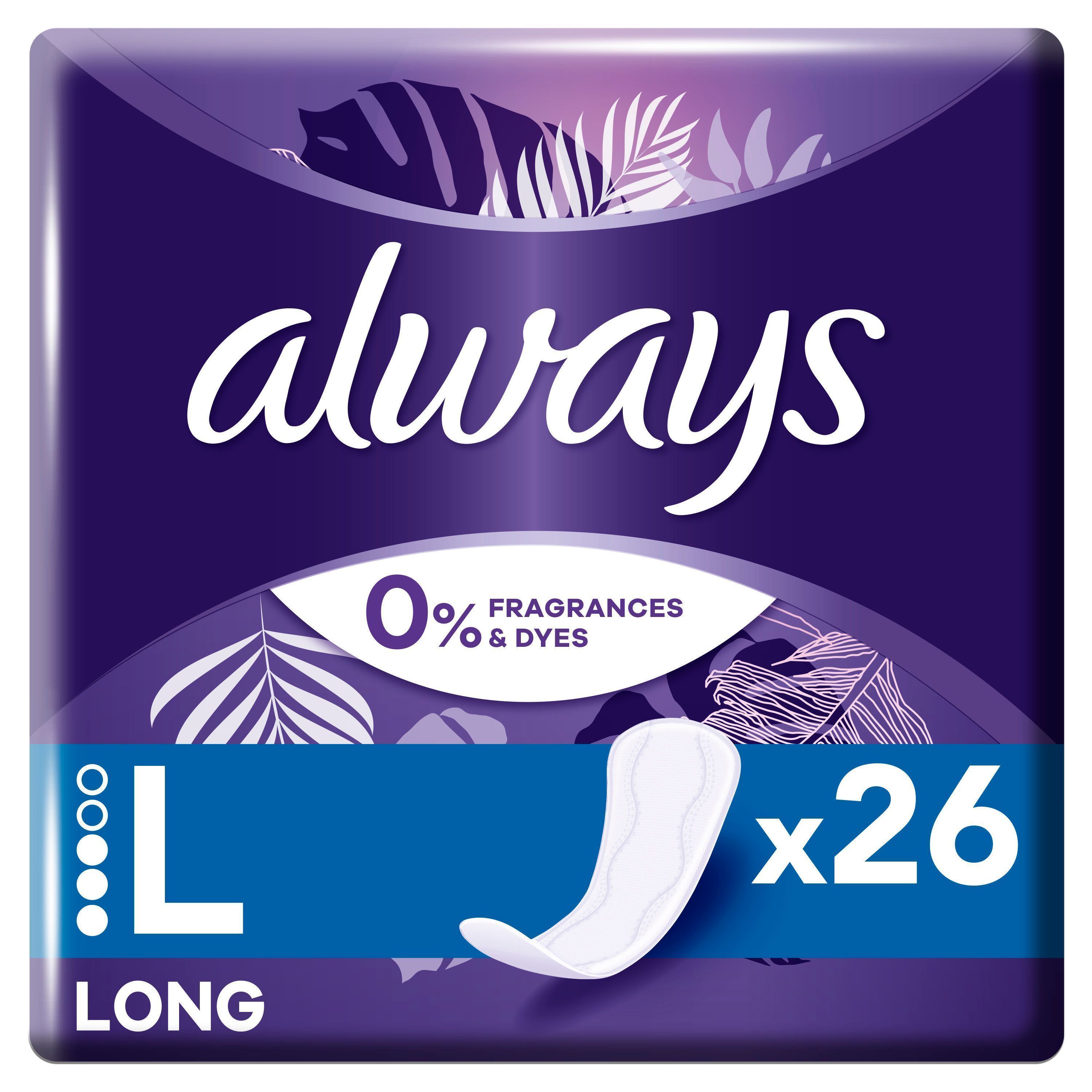Always Daily Protect Long Trosskydd med 0% Doft och Färgämnen 26 st