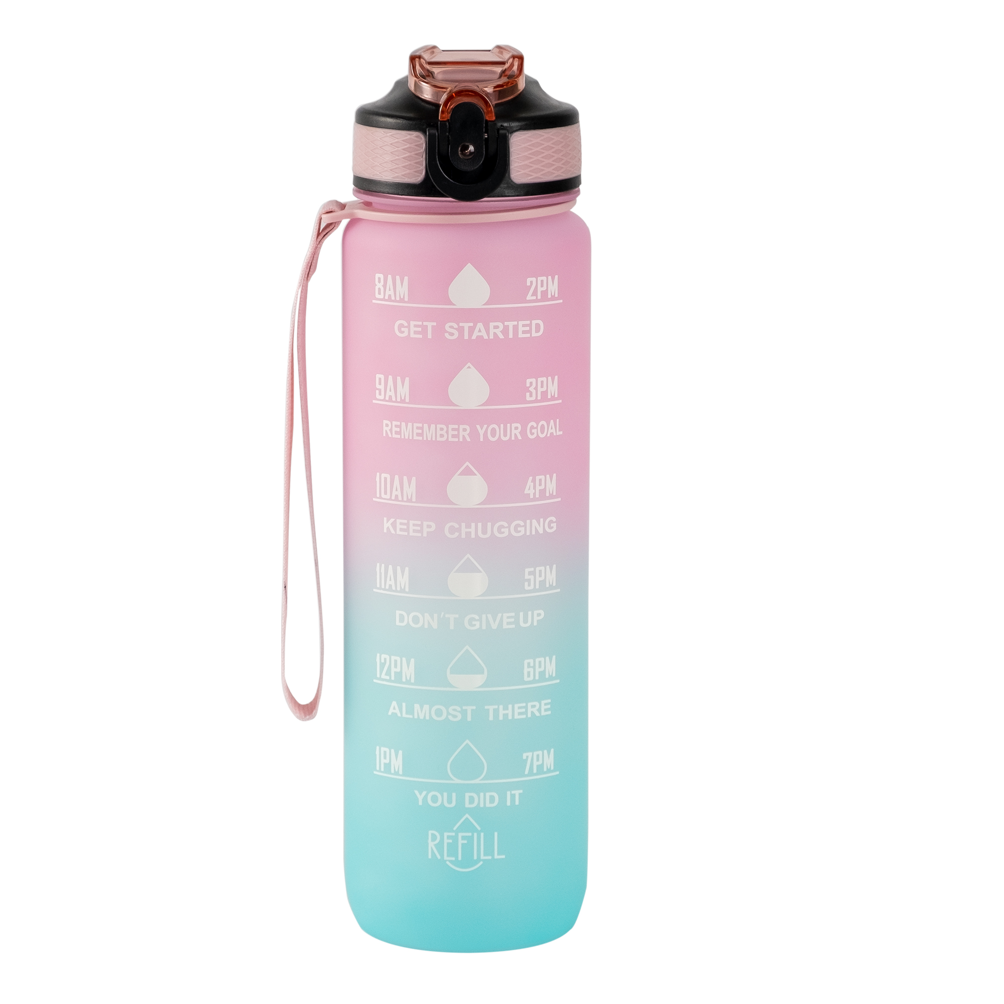 The Hollywood Motivational Bottle Light Pink and Blue 1 liter