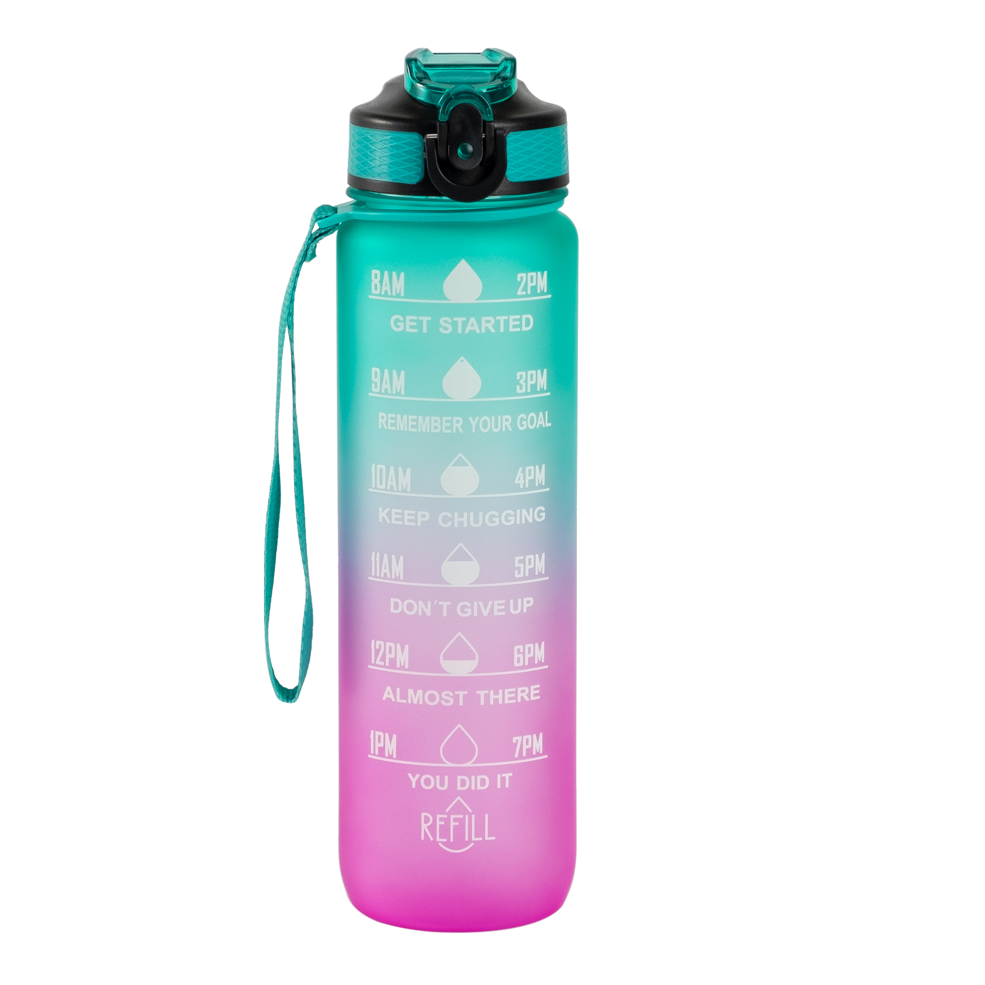 The Hollywood Motivational Bottle Pink and Green 1 liter