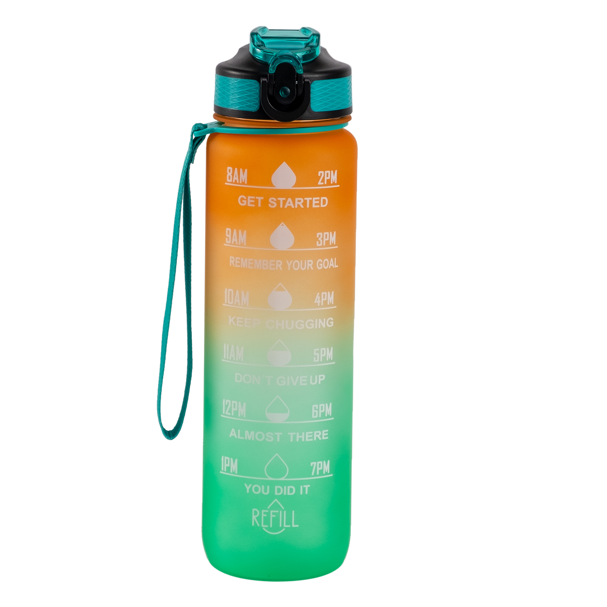 The Hollywood Motivational Bottle Orange and Green 1 liter