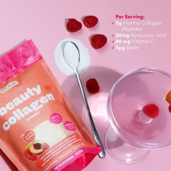 SOLV Beauty Collagen Peach & Raspberry 225 g