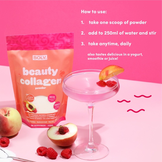SOLV Beauty Collagen Peach & Raspberry 225 g