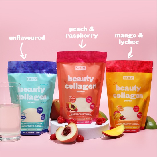 SOLV Beauty Collagen Peach & Raspberry 225 g