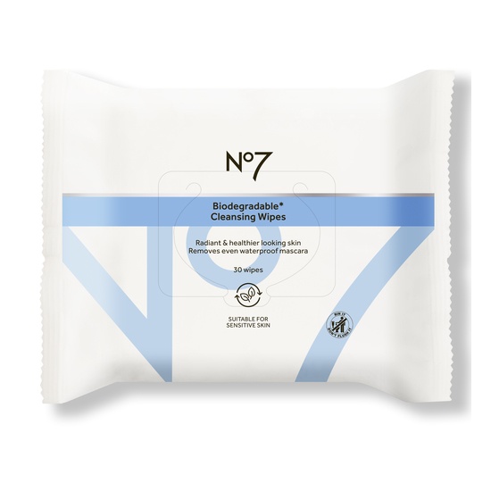 No7 Radiant Results Biodegradeable Wipes 30-pack