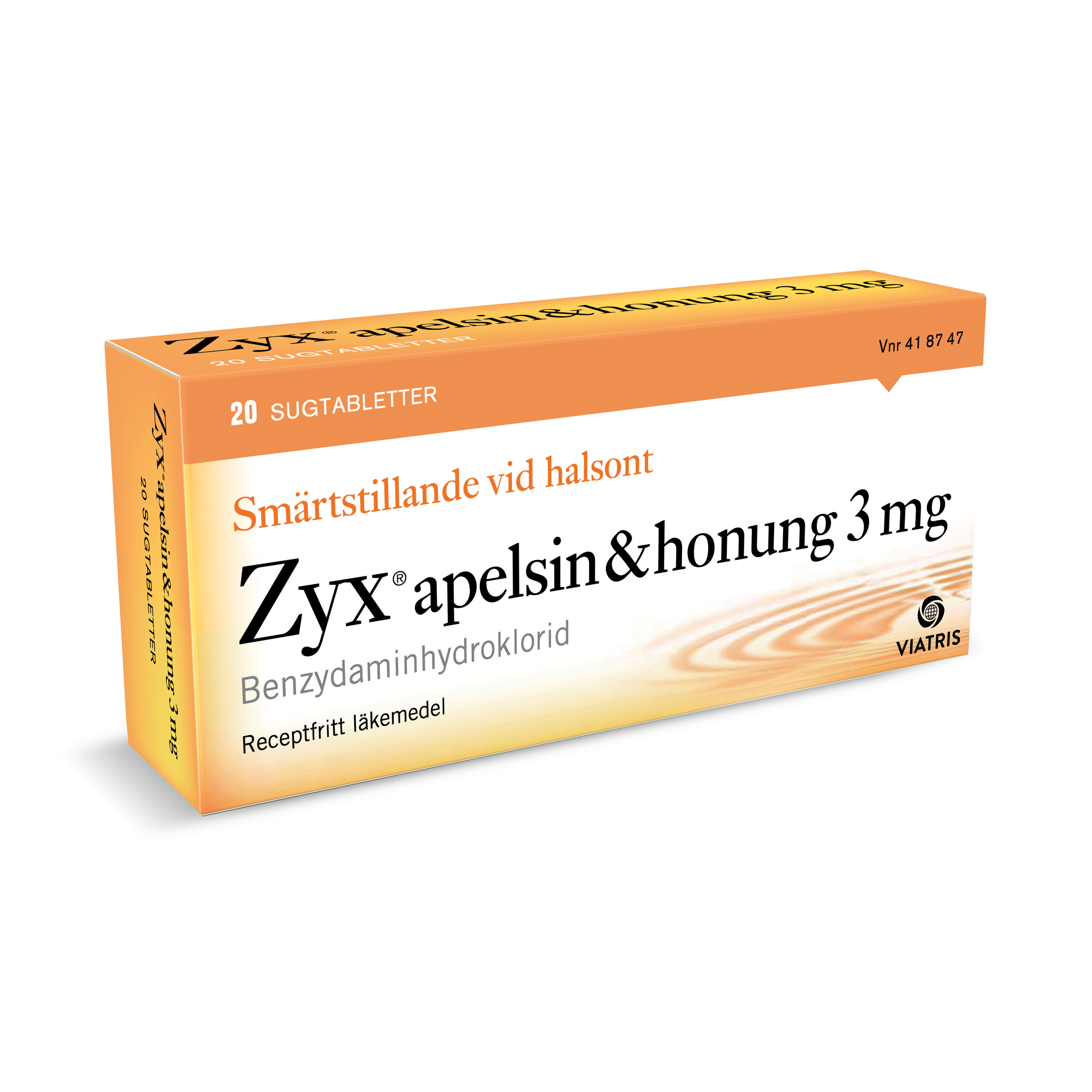 Zyx Apelsin & Honung, Sugtablett 3 mg 20 st