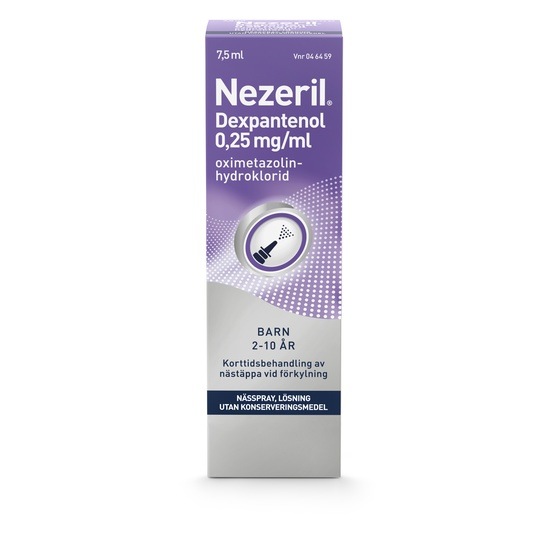 Nezeril Dexpantenol 0,25 mg/ml nässpray 7,5 ml - utan konserveringsmedel