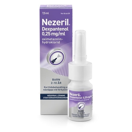 Nezeril Dexpantenol 0,25 mg/ml nässpray 7,5 ml - utan konserveringsmedel