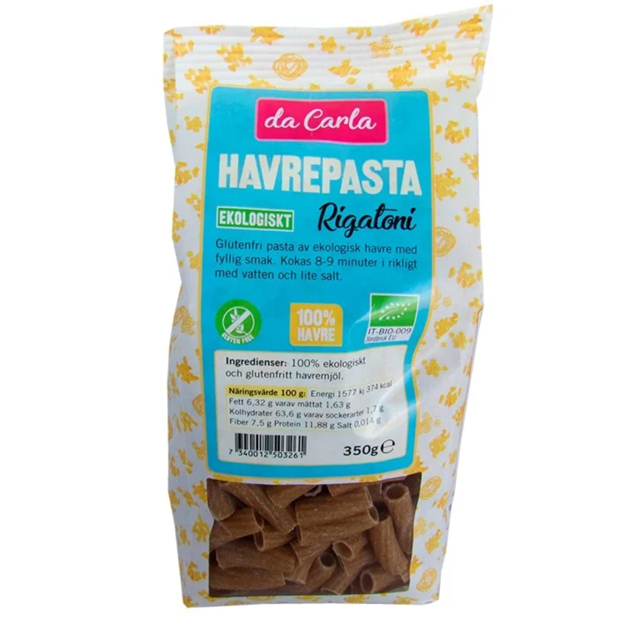 Da Carla Havrepasta Rigatoni EKO 350 g