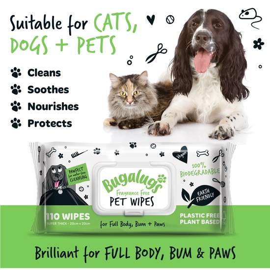 Bugalugs Biodegradable Wipes 110-pack