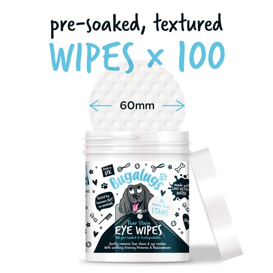 Bugalugs Pre-Soaked Tear Stain Pads 100-pack