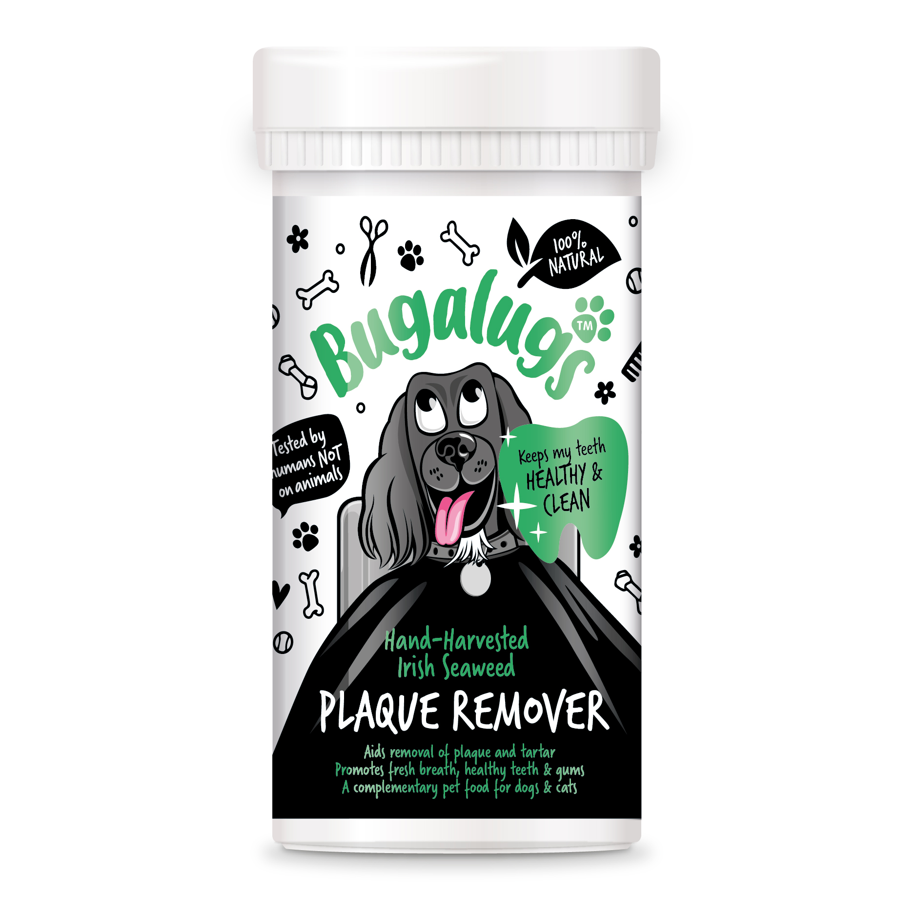 Bugalugs Plaque Remover Pot with Spoon for Teeth & Gums 70 g