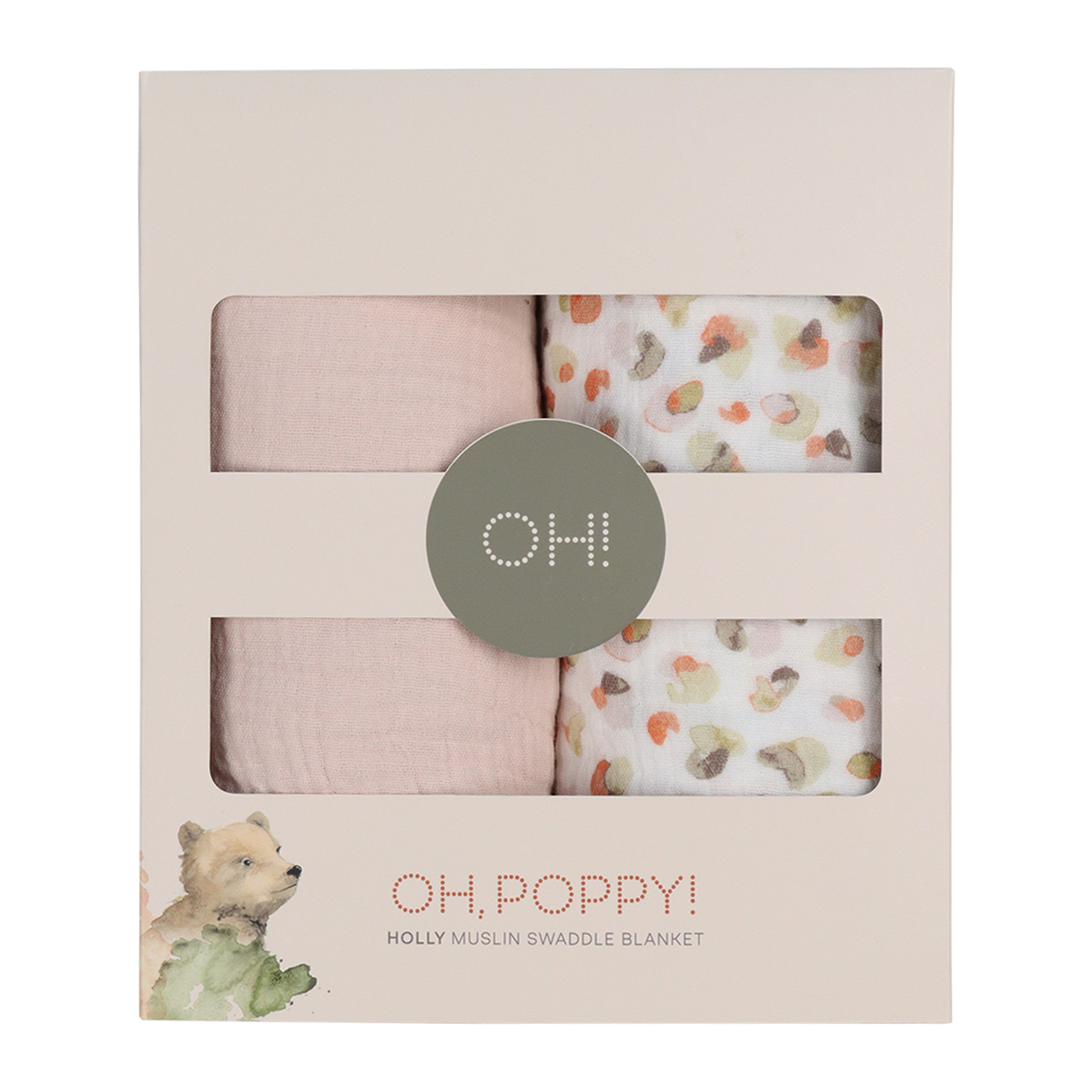 Oh, Poppy! HOLLY Muslinfiltar Fresh Vanilla/Powder Pink 2-pack