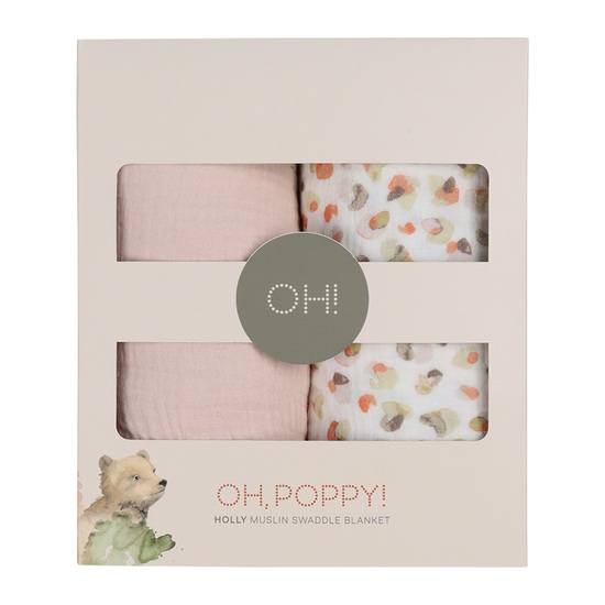 Oh, Poppy! HOLLY Muslinfiltar Fresh Vanilla/Powder Pink 2-pack