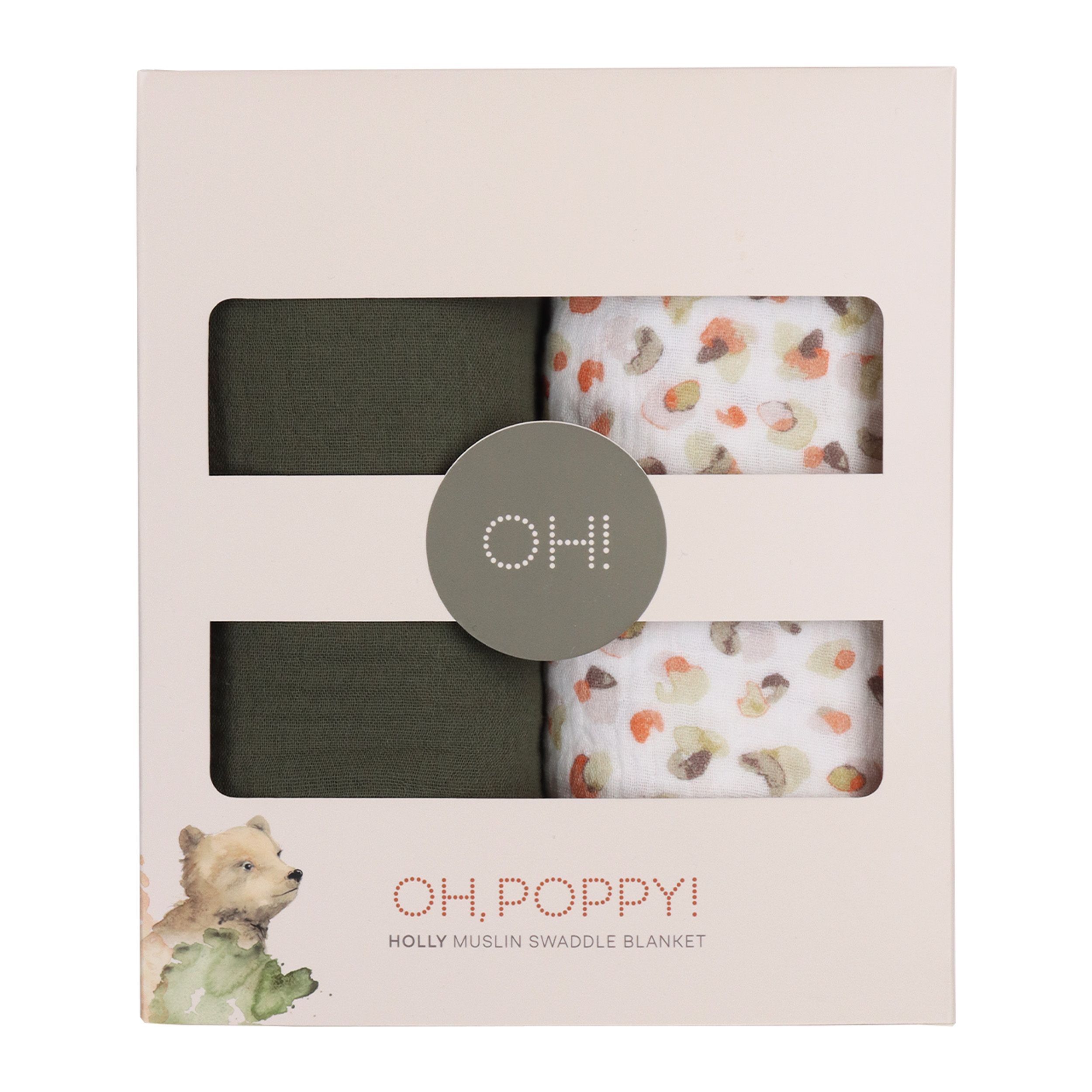 Oh, Poppy! HOLLY Muslinfiltar Fresh Vanilla/Forest Green 2-pack