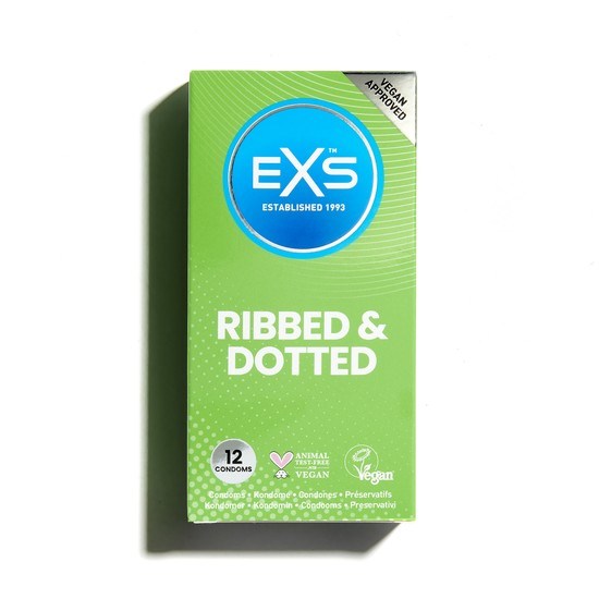 EXS Ribbed & Dotted Kondomer 12-pack