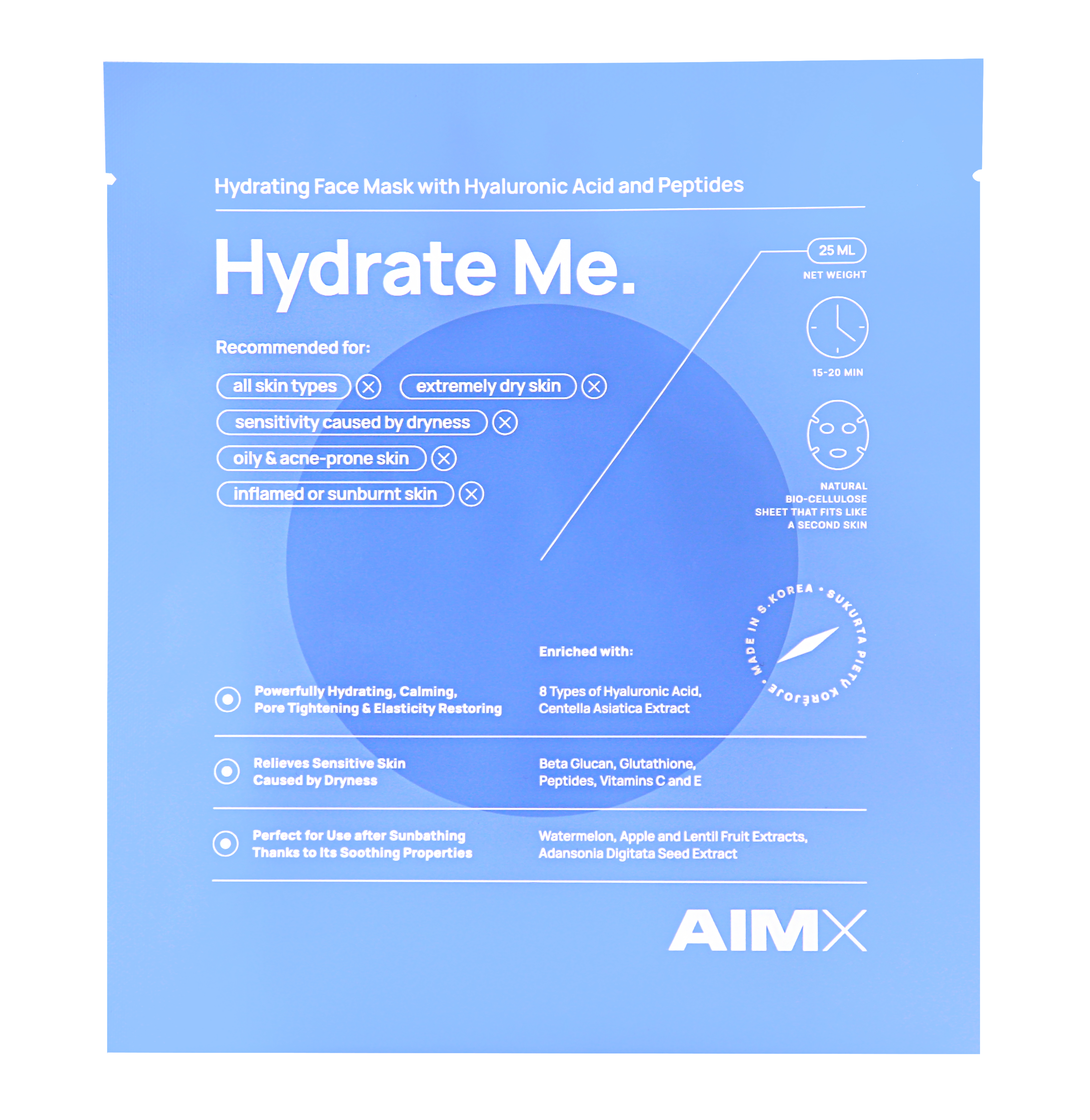 AIMX Hydrate Me Moisturizing Face Mask with Peptides 25 ml