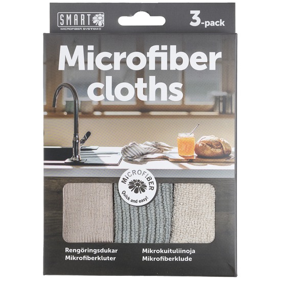 Smart Microfiber Microfiberduk 3-pack beige