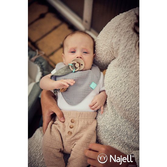 Najell Dregglis Muslin Mercury Grey-Ivory White 2-pack
