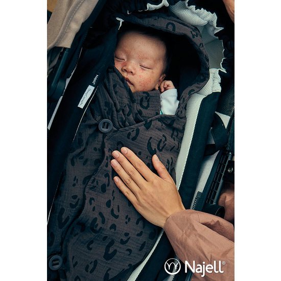 Najell Muslin Baby Overall Leopard Brown